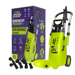 Großer fahrbarer Drucksprüher auf Rädern mit austauschbaren Düsen – GardenBlast No Pest® 12L